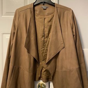 Vince lamb leather jacket.
Draped open front.